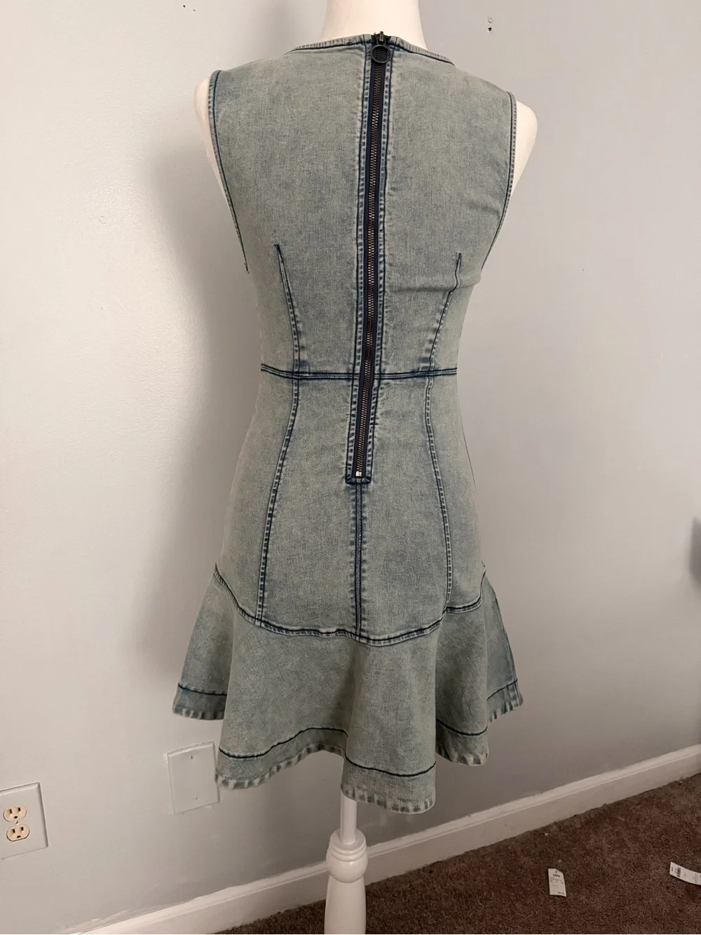 Free People Faded Light Blue Denim Dress
